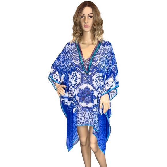 Beautiful Rhinestone Embellished Semi-sheer Beach Cover Up - Picture 5 of 14
